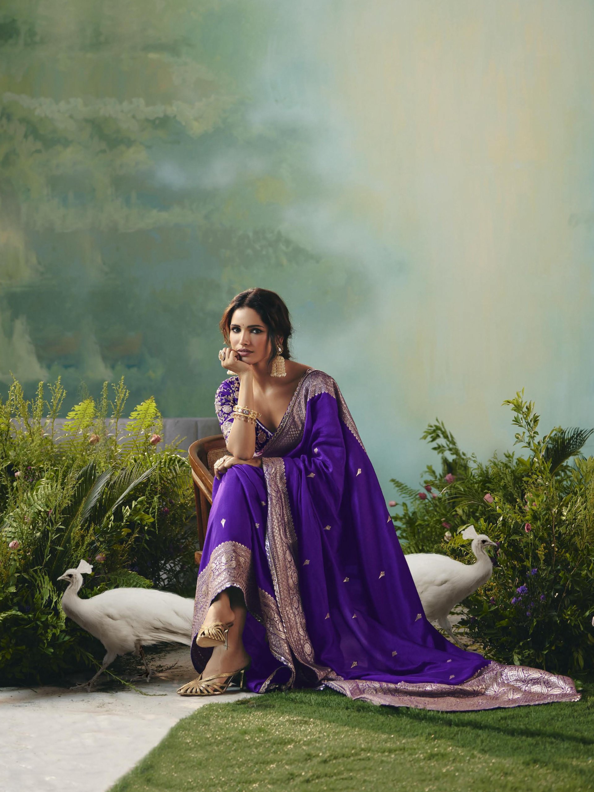 Royal Purple Fancy Banarasi Dola Silk Saree