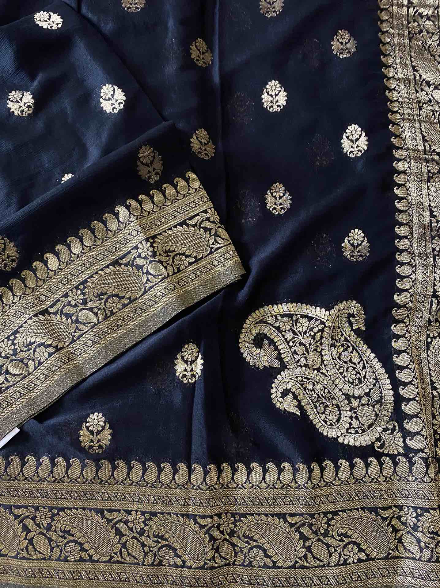 Banarasi Georgette crape silk saree – Vardhman Collection